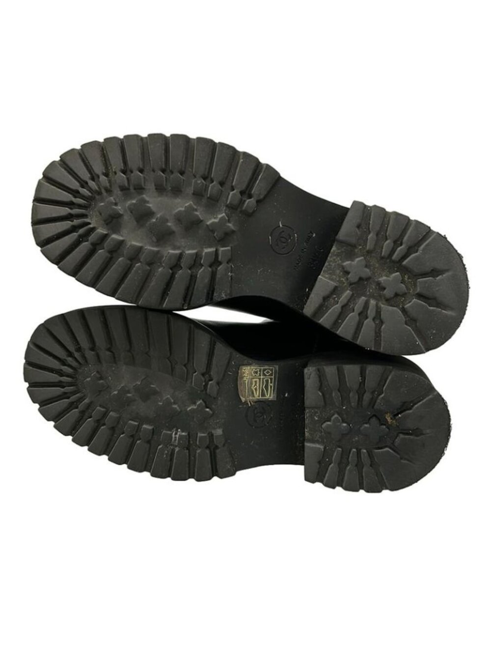 Chanel Short Boots 34.5 C Black CC Logo Leather - Picture 8 of 12